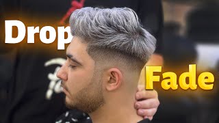 💈ASMR BARBER - HAIR COLORING + DROP FADE tutorial!✂️