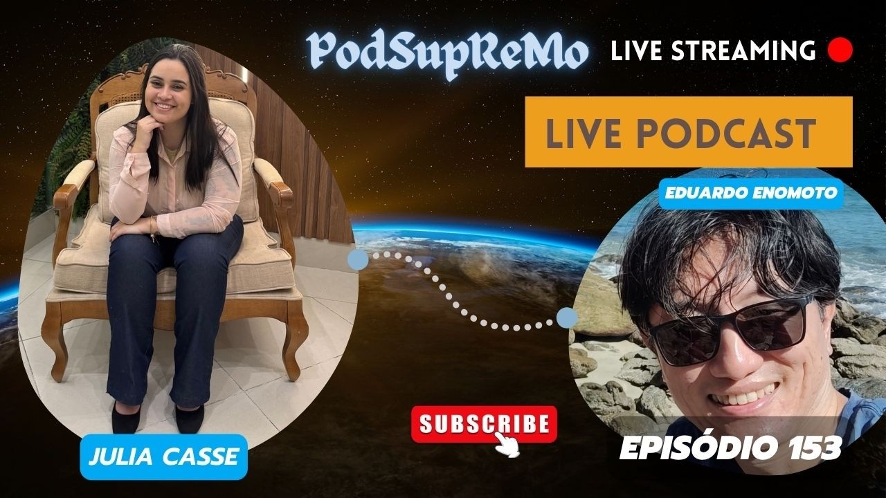 Capa do episódio 153 do PodSupReMo com Julia Casse