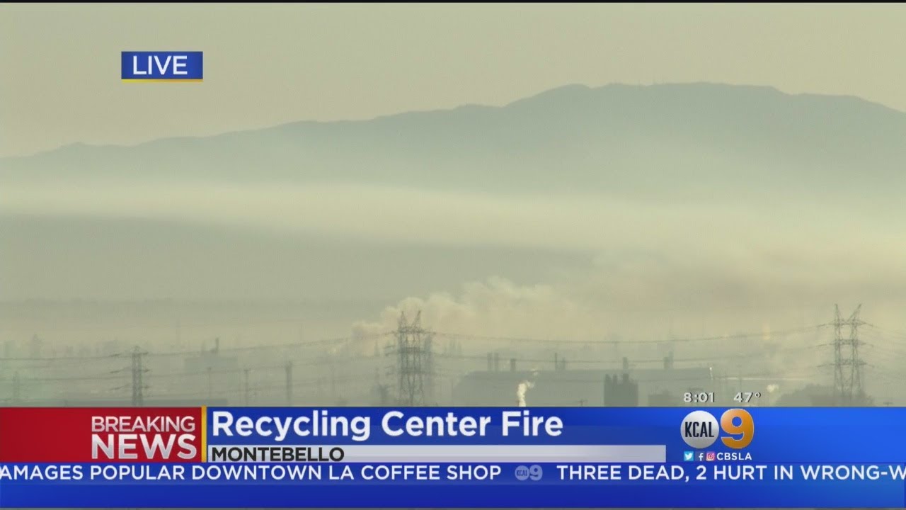 Fire At Recycling Center In Montebello Sends Plume Of Smoke Into Sky ...