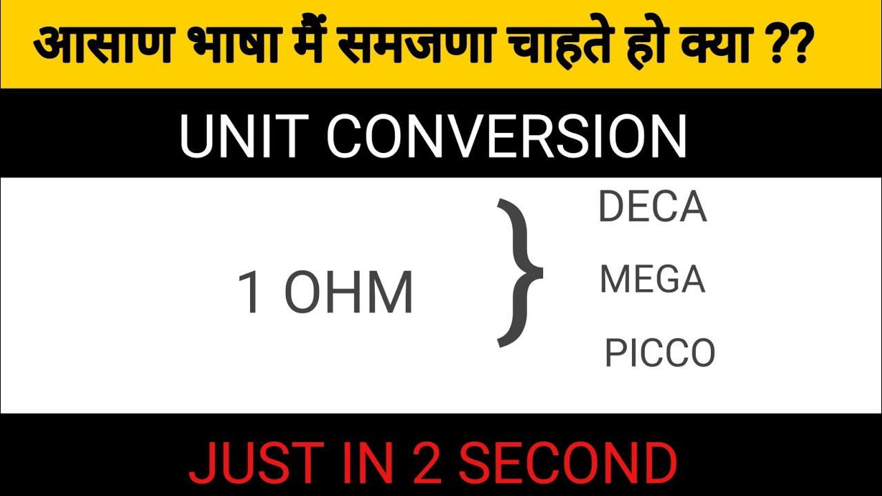UNIT CONVERSION OF OHM !!!!! YouTube