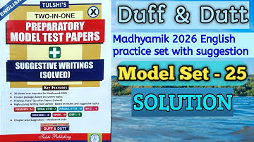 ENGLISH Duff & Dutt Class 10 ||PREPARATORY MODEL TEST PAPERS || MODEL SET - 25 ||SOLUTION Part-25|| 