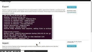 emonPi Emoncms V9 - Data Backup and Import Module