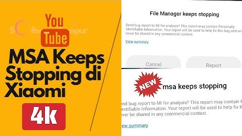 How to fix msa stopped error  Mi xiaomi redmi phone  msa has stopped working