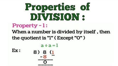 Properties of Division | Division properties | Improve your maths ||