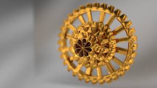 Gold Brass Gear Wheels | Hypnotic Illusion Wheel | Animated Background | 3D Blender Animation #15