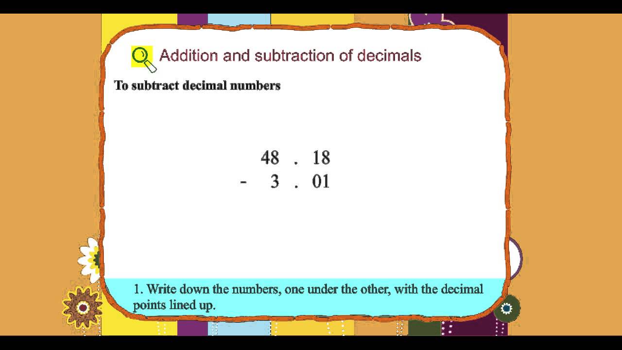 Explore Math Class 4, Unit 08, 09 Addition and subtraction of decimals ...