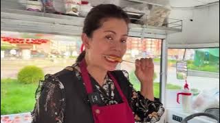 SELLING BAKSO BAKAR LILIT AND ICE CENDOL, A CHINESE FAVORITE HERE, THANK GOD, THEY ARE SELLING SO...