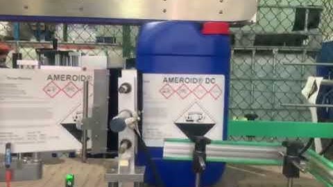 Automatic sticker labeling machine labeler for flat bucket two sides labeling, round bottle labeling