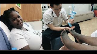 My Kenyan Friend Chinese Foot Spa Experience | Complete Foot Spa Experience