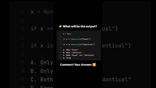 Famous == vs is with None 😳🔥 | Python Interview Trap #shorts #coding#viralshorts #pythonchallenge Profile
