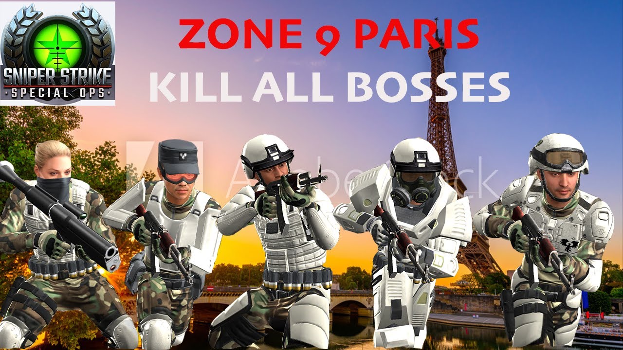 Sniper Strike : Special Ops Campaign Zone 9 Paris Kill Boss ( iOS & Android )