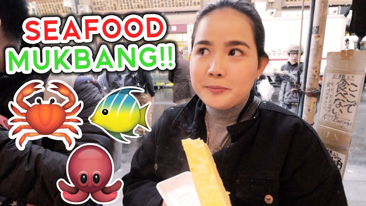 SEAFOOD MUKBANG! KING CRAB, SCALLOPS, SQUID & MORE!! VLOGMAS D7