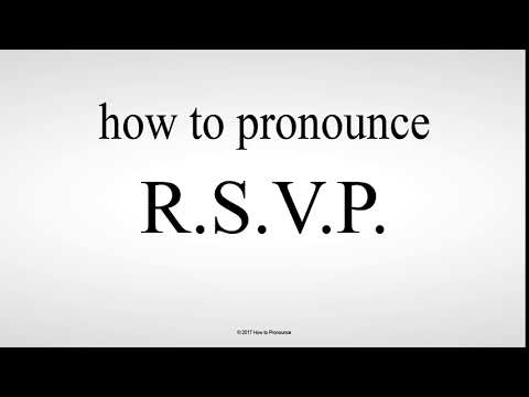 How to Pronounce R S V P