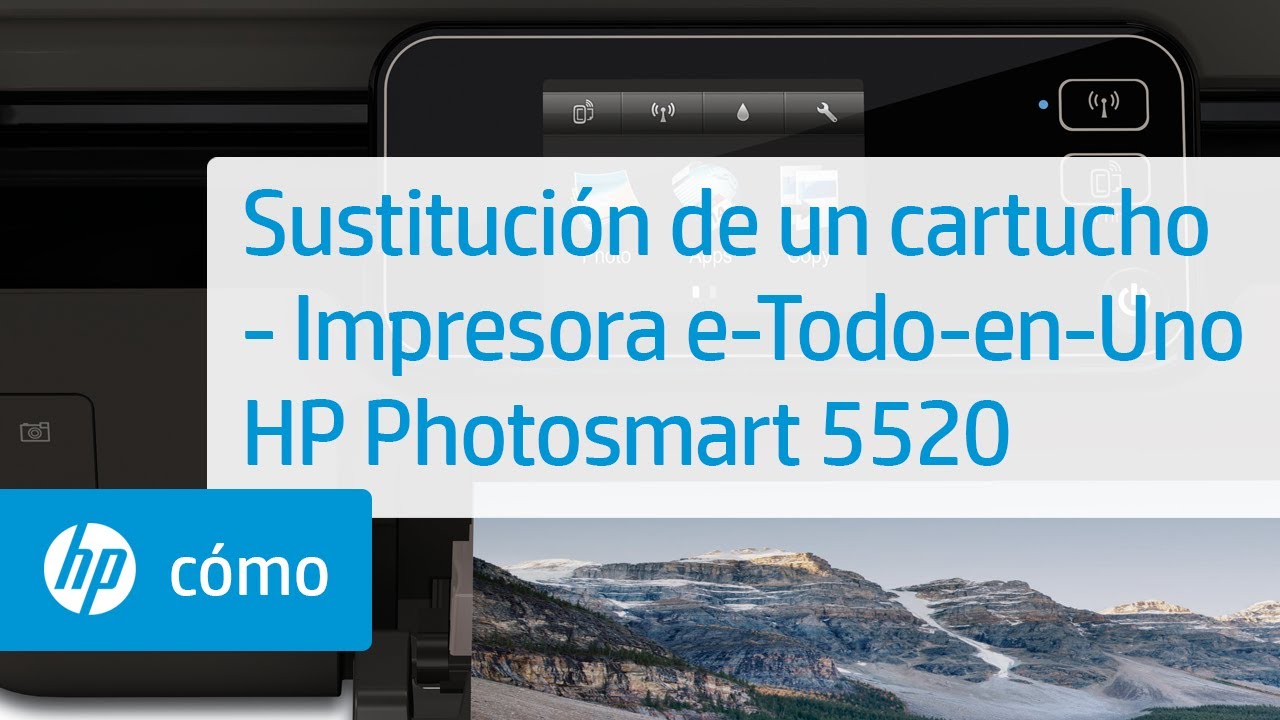 Sustitución de un cartucho - Impresora e-Todo-en-Uno HP Photosmart 5520 | HP  Printers | HP - YouTube