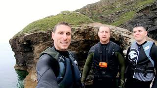 Cliff Jumping Devil's Bridge Pembrokeshire with Poppa Swoll Lloydy Pump 4K The Blue Lagoon