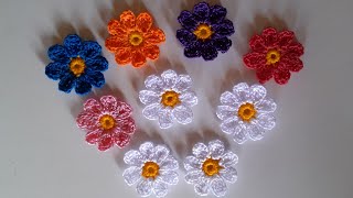 Crochet Flower Appliques (Easy and Quick Step-by-Step Instructions