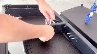 Two guys finished installation of DARE AUDIO line array easily