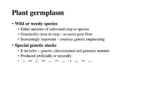 Plant Germplasm Resources