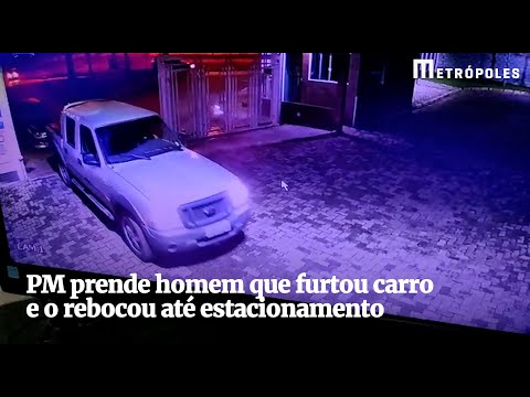 PM prende homem que furtou carro e o rebocou até estacionamento