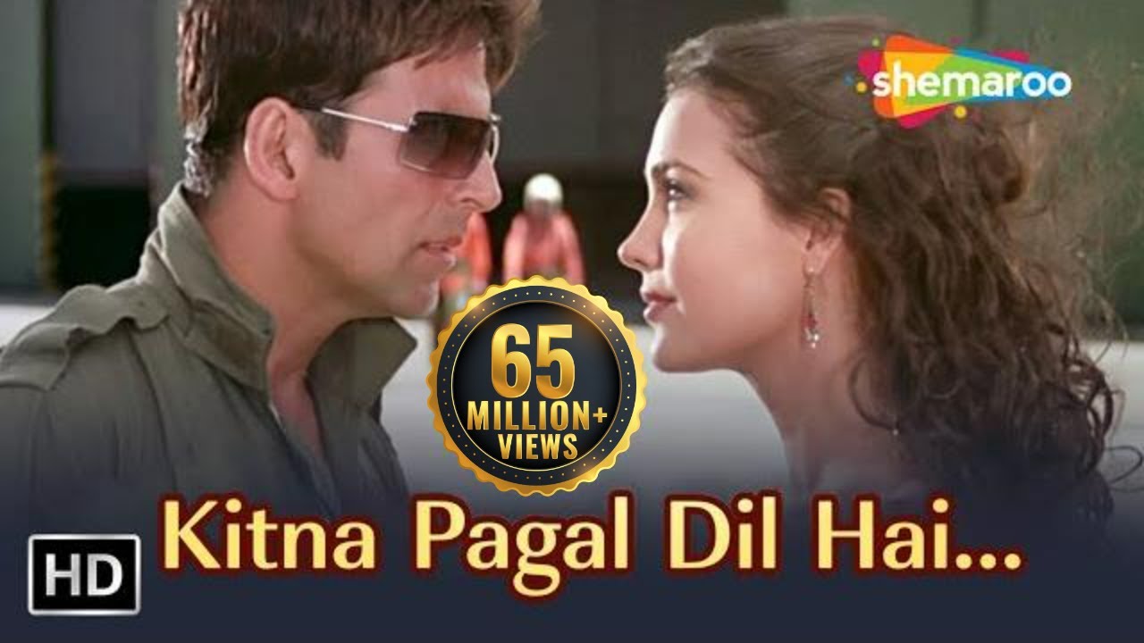 Kitna Pagal Dil Hai  Andaaz Songs  Akshay Kumar  Lara Dutta  Kumar Sanu  Love Romantic Song