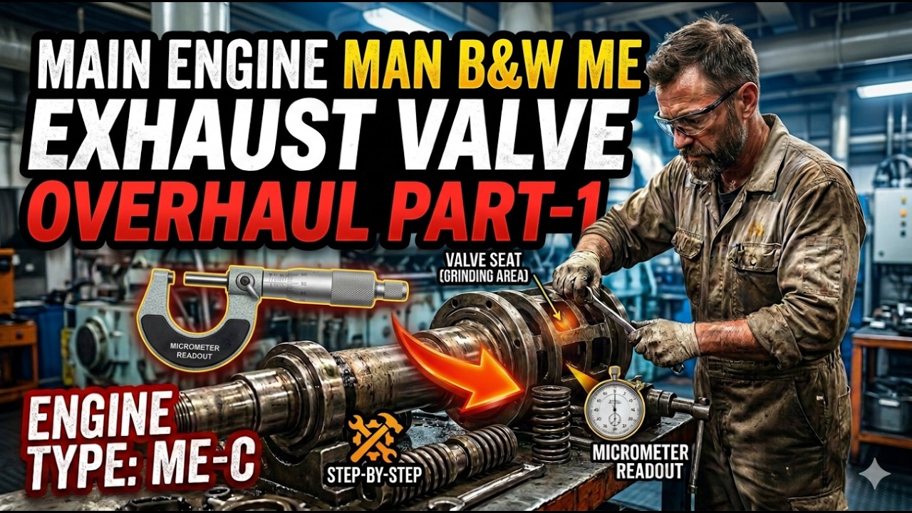 SECOND ENGINEER JOB..HOW TO OVERHAUL  EXHAUST VALVE FOR MANB&W ME 8.2 ...PART-1..