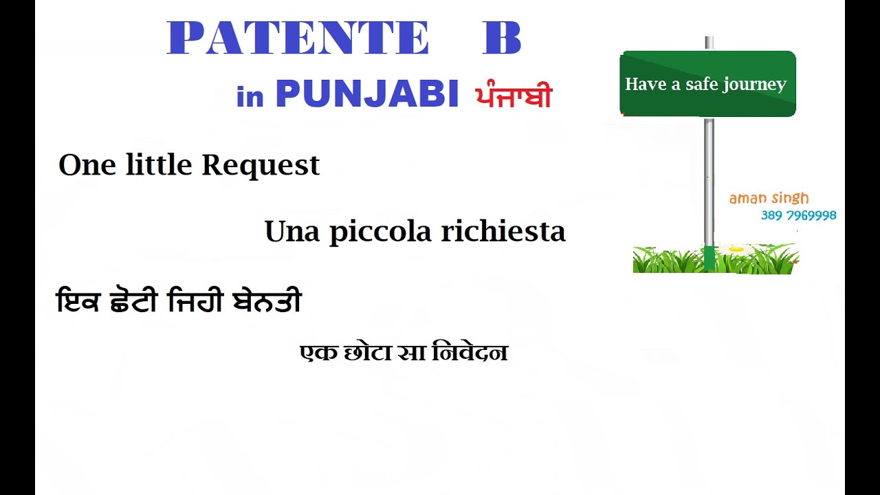 Patente B punjabi  a little request
