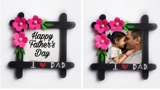 Father's Day Photo Frame • Popsicle stick Craft • Fathers Day Gift ideas • Handmade Gift for Dad screenshot 1