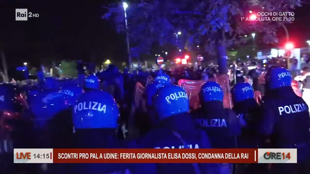 Scontri pro Pal a Udine: ferita giornalista Rai Elisa Dossi - Ore 14 del 15/10/2025