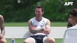 MESSI  LEADS ARGENTINA TRAINING AHEAD OF WORLD CUP 