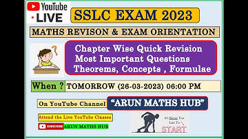 MATHS REVISION CLASS (LMR) - SSLC EXAM 2023