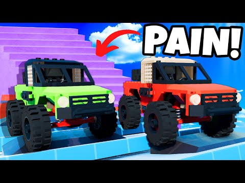 We Tested Lego Cars Against DANGEROUS STAIRS in BeamNG Drive Multiplayer!