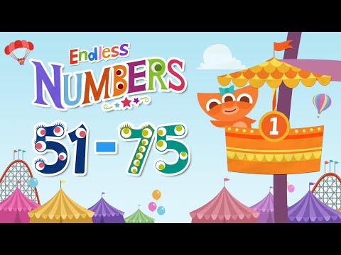 Endless Numbers - Learn to Count from 51 to 75 + Simple Addition in English | Originator Games