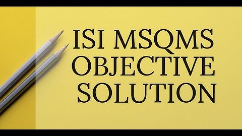 ISI MSQMS SOLUTION 2020 Q 8, 9 , 10   Master of Science in Quality Management Science ANSWER