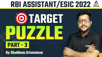RBI ASSISTANT / ESIC 2022 | TARGET PUZZLE | PART-3  | BY SHUBHAM SRIVASTAVA