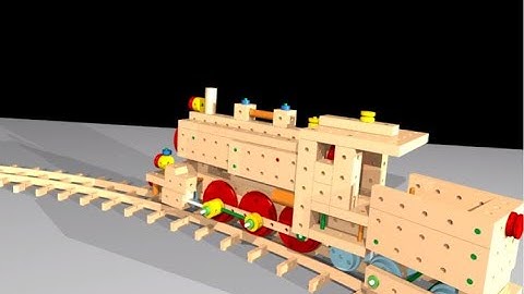 Matador Dampflok mit Tender befährt Kreis, POV-Ray 3D Anímation LDView MLCad