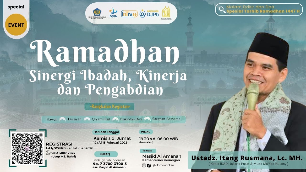 🔴 Malam Dzikir 1447H & Do'a Spesial Tarhib Ramadhan 1447 H | Bersama Ustadz. Itang Rusmana, Lc. MH.