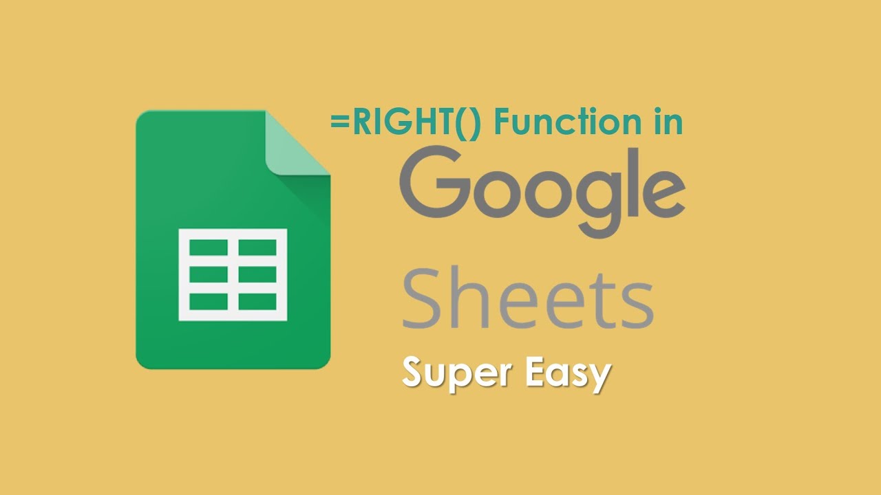 Right() Function : Google Sheets - YouTube