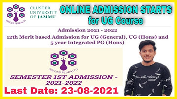 cluster university jammu admission 2021