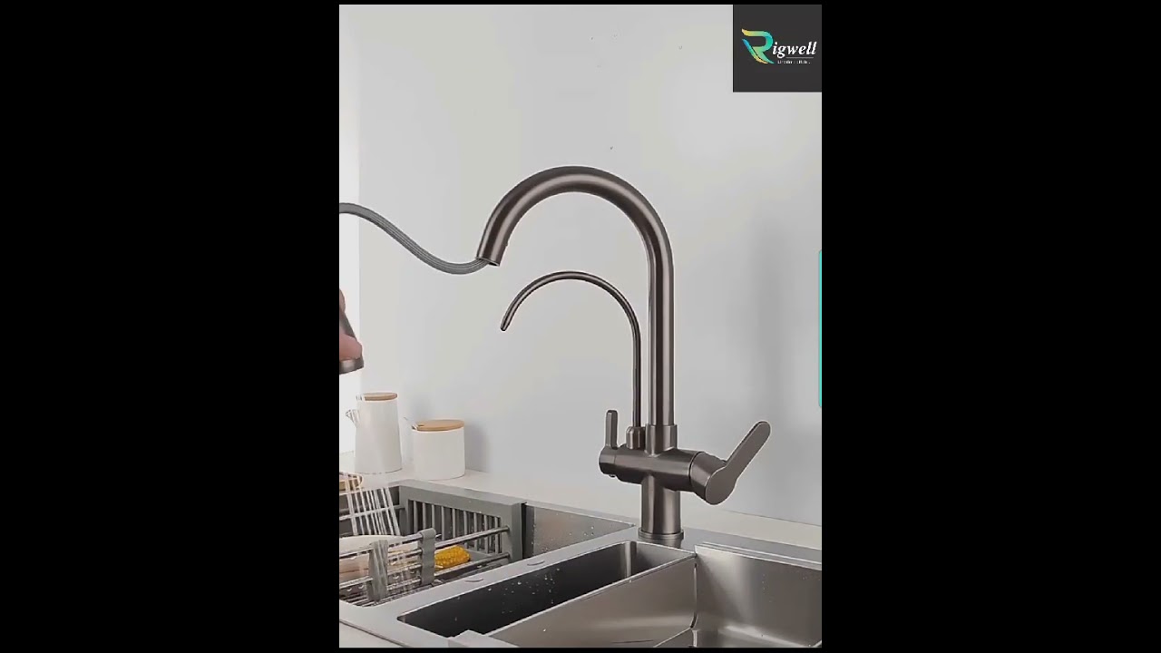 Rigwell 3 in 1 Kitchen Sink Mixer (BRUSHED SILVER). MODEL- RL-SM-PO-ROSLV