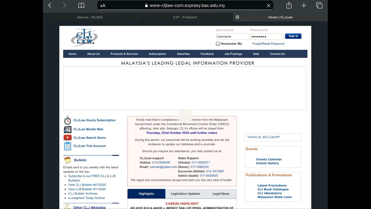 ABACUS Digital Library Platform: How to access Westlaw Classic