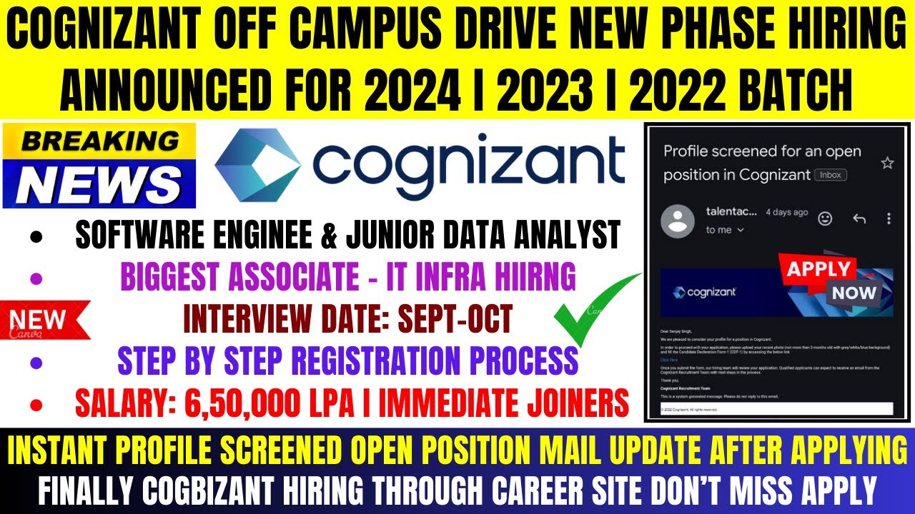 Cognizant New Phase Urgent Hiring Announced | OFF Campus Drive 2024 ...