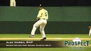 Alec Marsh, RHP, Reagan College Prep School, Pitching Mechanics at 200 FPS
