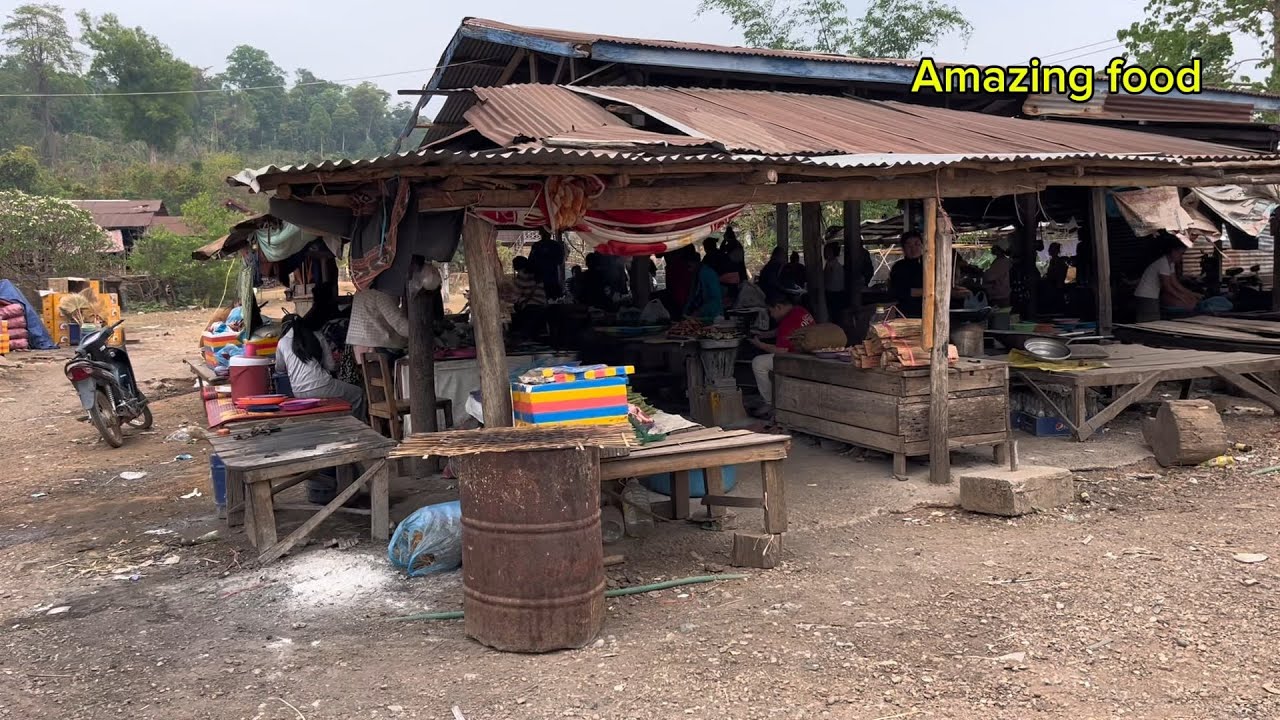 Laos food local market at Khammouane