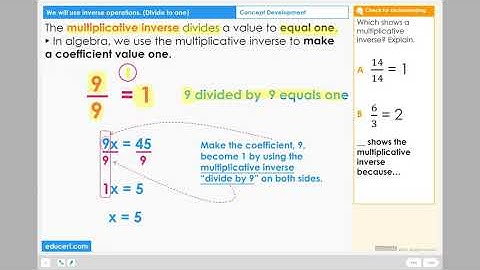 Lesson 3.4 - Use Inverse Operations - Divide to One (Concept Development)