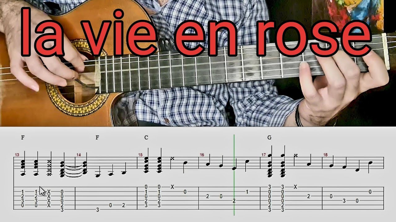 la vie en rose guitar tutorial with tabs YouTube