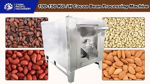 Gas Heating Cocoa Bean Roasting Machine 100-150 KG/H New Machine Testing Before Shipment