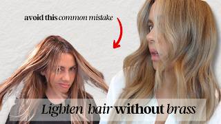 How To Lighten Hair The Right Way Avoid Brass Orange Tones