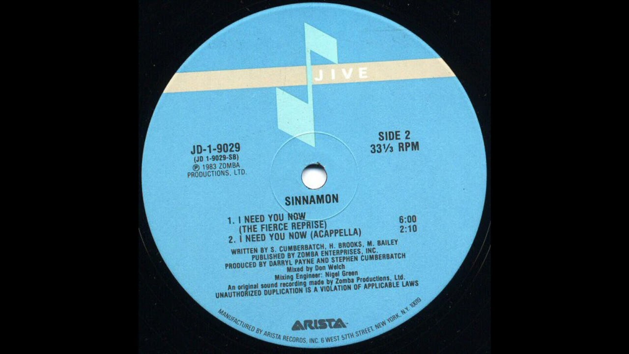 SINNAMON: "I NEED YOU NOW" [Dr. Packer / Don Welch Combo Edit]