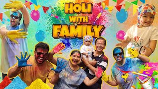 MYRA FIRST HOLI WITH KIDS | BACHO NE KIYA PARESHAN | MANGO FAMILY