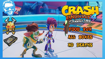 Food Run - Full Walkthrough - No Deaths - All Gems - Crash Bandicoot 4 It